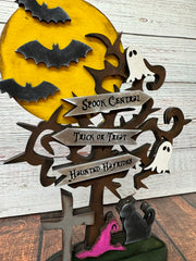 Spooky Halloween Tree Sign Halloween Decor   