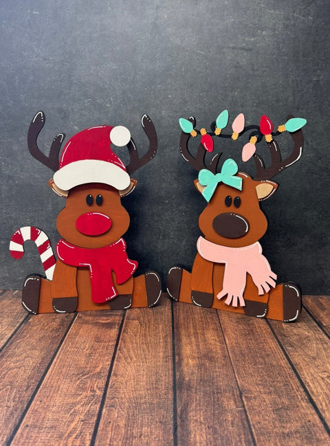 Jolly & Holly the Reindeers Christmas Shelf Sitter   