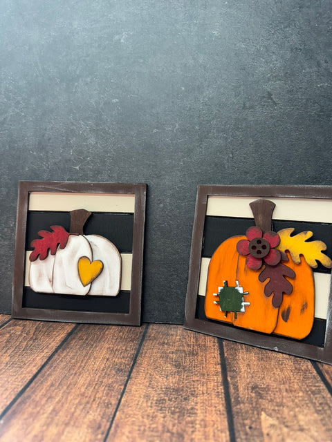 Mini Pumpkin Sign Trio Fall   