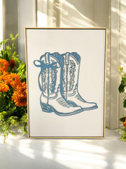 Preppy Blue Girly Wall Art, Western Decor with Three Fun Options, Great Gift for Cowgirl Lover