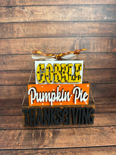 Seasonal Word Stackers Table decor Pumpkin Pie  