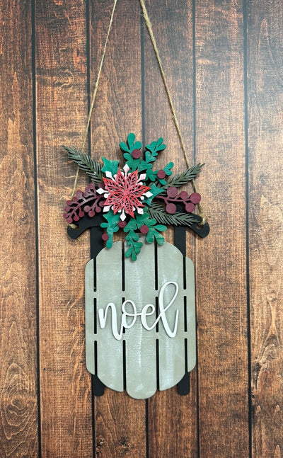 Mistletoe & Holly Sled    