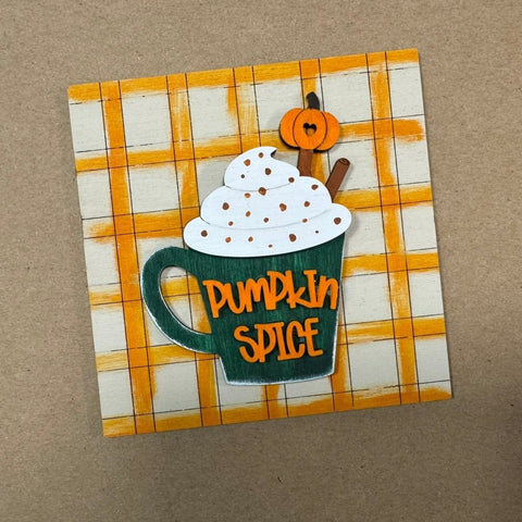 Fall Leaning Sandwich Board Tiles Interchangeable Leaning Sandwich Boards Pumpkin Spice  