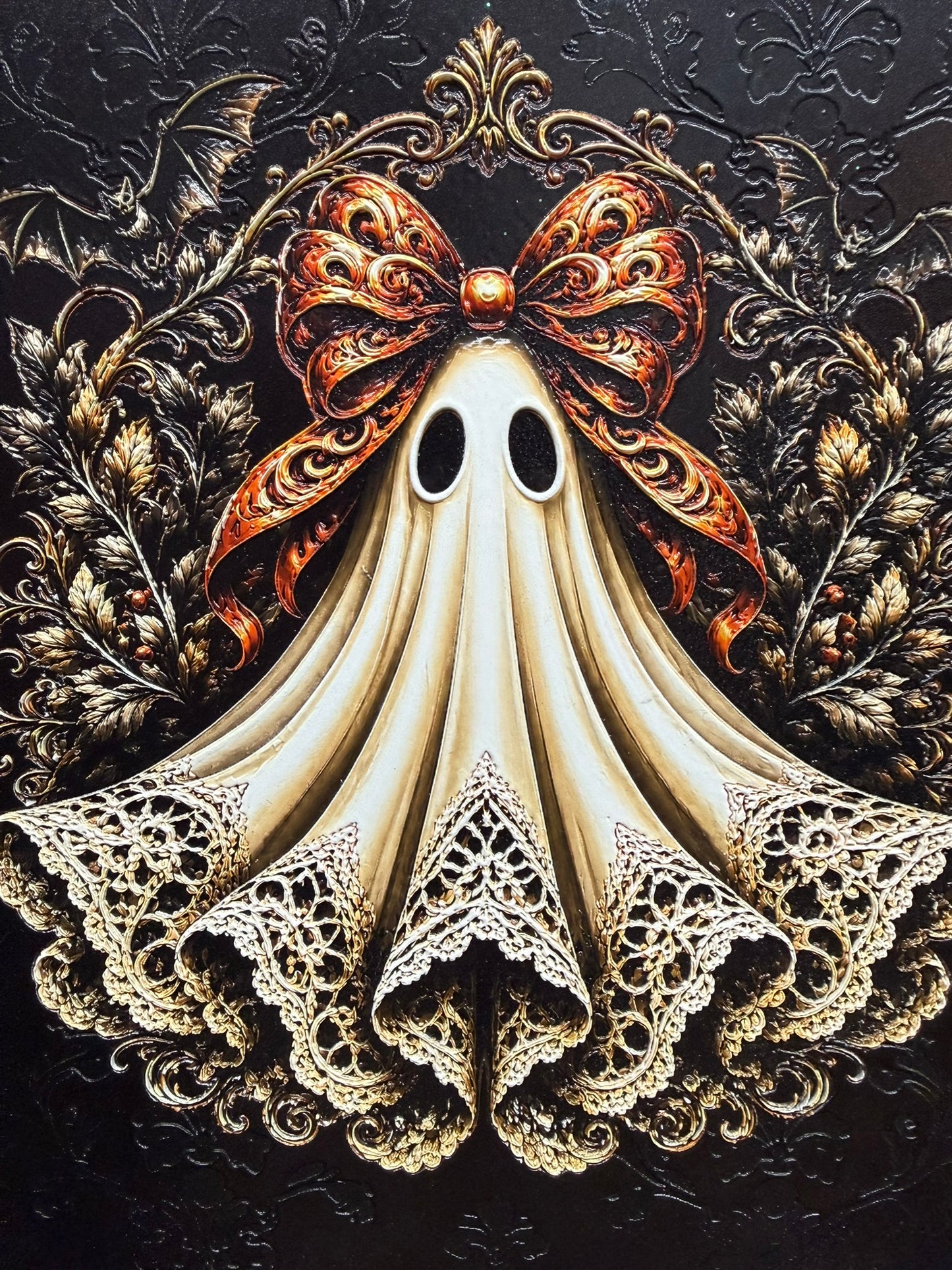 Lace Ghost Wooden Frame Wall Art