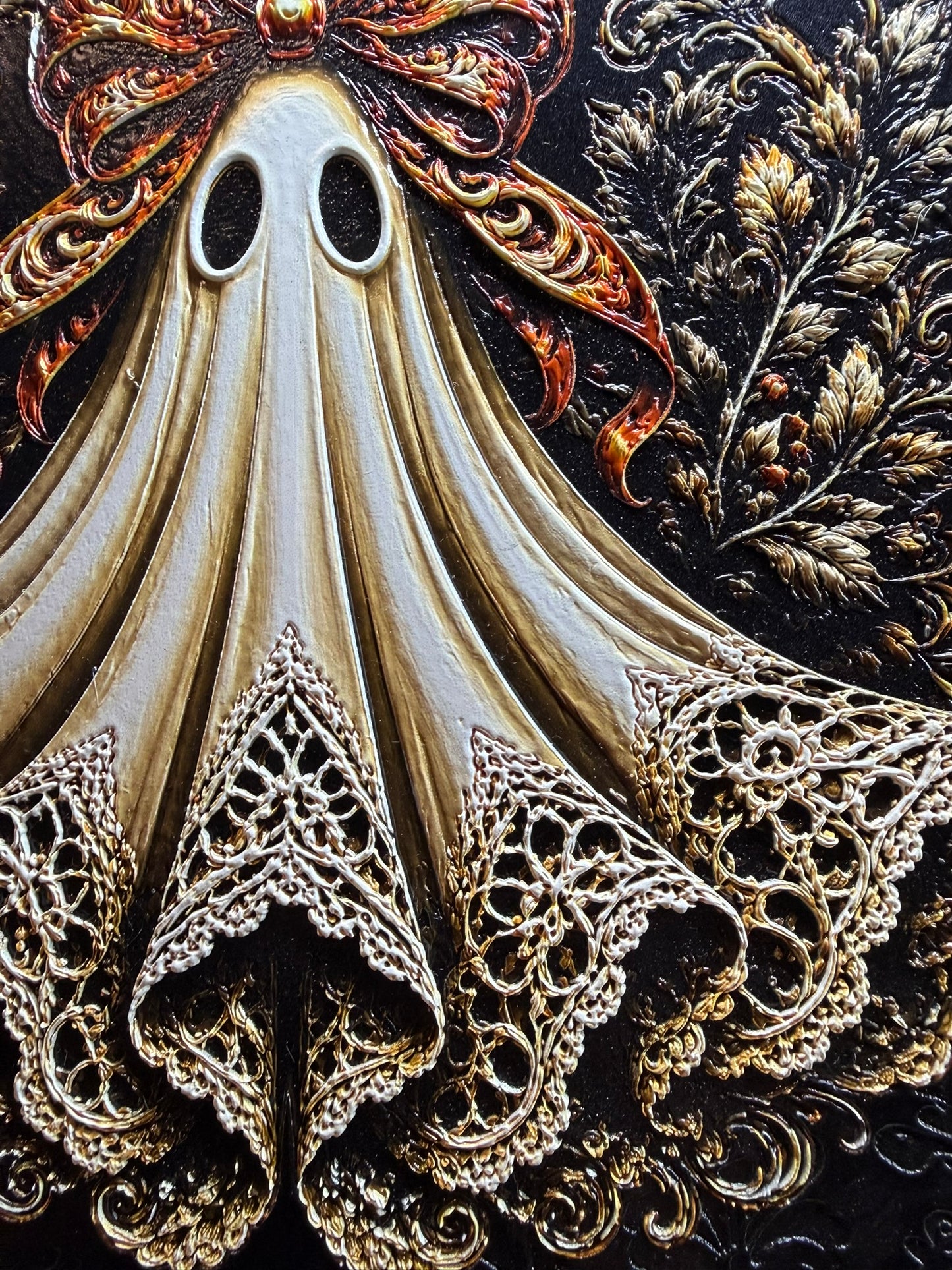 Lace Ghost Wooden Frame Wall Art
