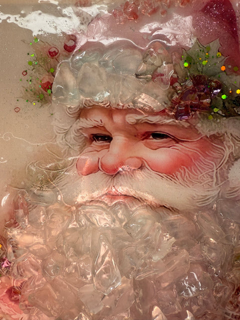 Pink Santa Resin Frame Resin   