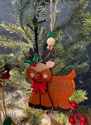 Merry & Bright Reindeer Ornament Christmas Ornament   