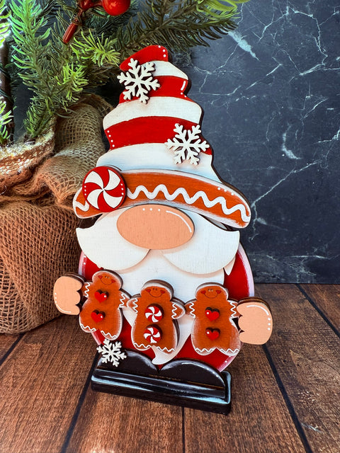 Gingerbread Cookie Gnome Christmas Shelf Sitter   