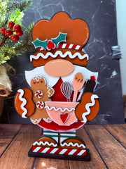 Gingerbread Baking Gnome Christmas Shelf Sitter   