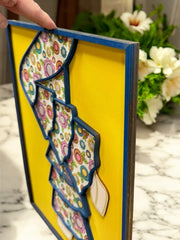 Spring Bellbottoms in Cheerful Blue & Yellow, Preppy Floral Wall Decor, Whimsical Art for Girly Rooms, Unique Gift Idea