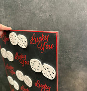 Lucky You Dice Wall Art, Fun Gaming Decoration for Unique Spaces or Gift, Celebrating Luck and Playful Spirit