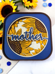 Mother’s Day Sunflower Sitter, Blue & Yellow Decorative Sitter, Perfect Gift for Mom or Grandma, Unique Keepsake Present Mother