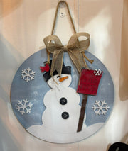 Hello Winter Snowman Door Hanger    