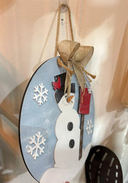 Hello Winter Snowman Door Hanger    