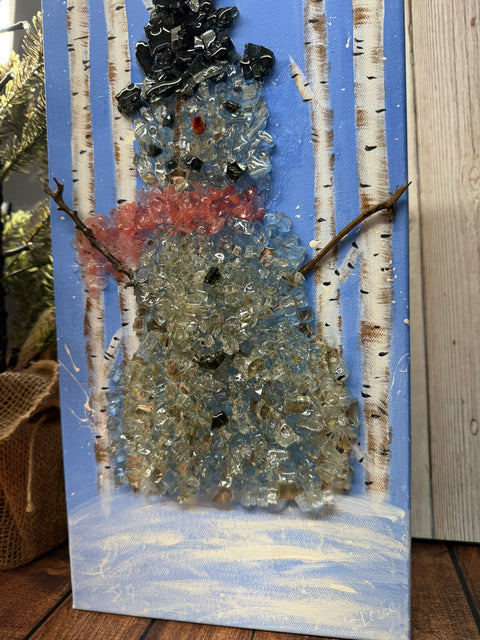 Snowman Winter Scene Resin Frame    