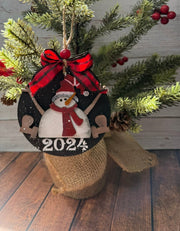 Sitting Snowman Ornament Christmas Ornament