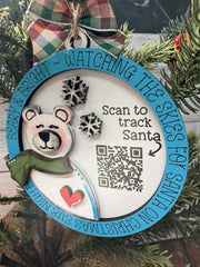 Santa Tracker Ornaments  Bear  