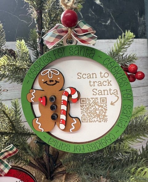 Santa Tracker Ornaments  Gingerbread  