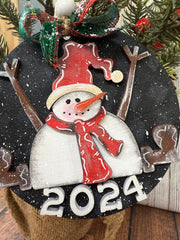 Sitting Snowman Ornament Christmas Ornament Santa 2024