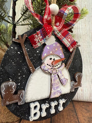 Sitting Snowman Ornament Christmas Ornament