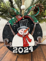 Setting Snowman Ornament  Top Hat 2024  