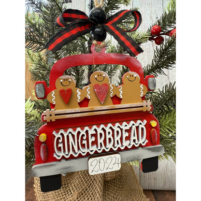 Farmhouse Truck Ornament Christmas Ornament Gingerbread  
