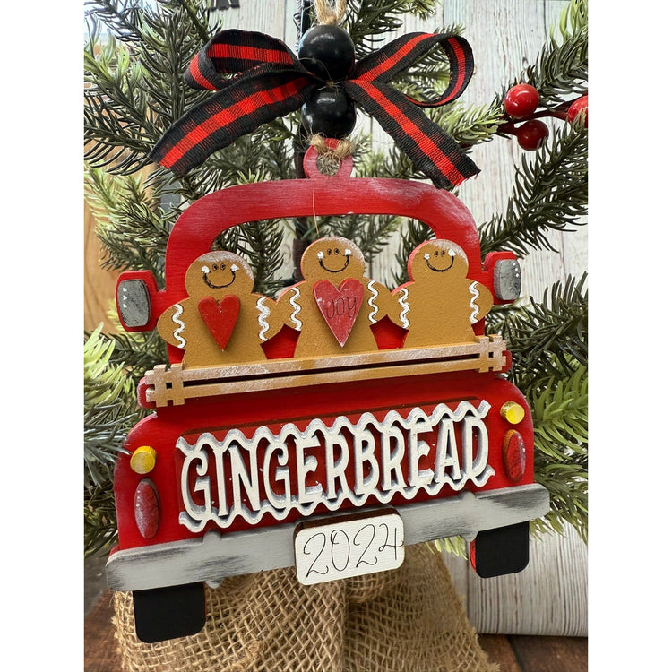 Farmhouse Truck Ornament Christmas Ornament Gingerbread  