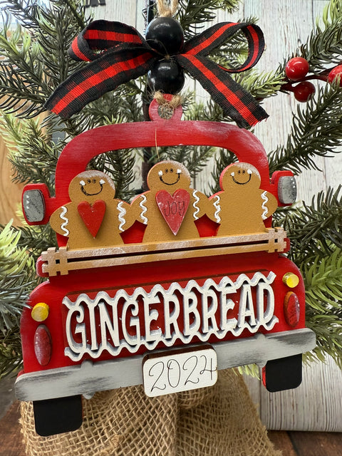 Farmhouse Truck Ornament Christmas Ornament Gingerbread  