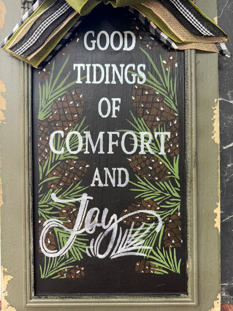 Comfort and Joy Vintage Wall Panel    