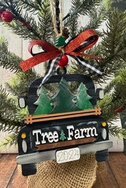 Farmhouse Truck Ornament Christmas Ornament Tree Farm - White  