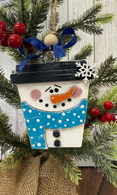 Christmas Latte Ornaments  Snowman  