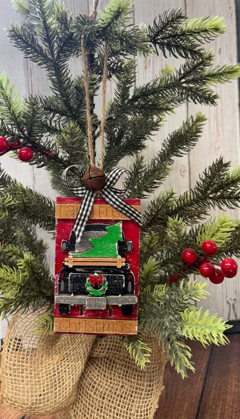 Farmhouse Christmas Pallet Ornaments    