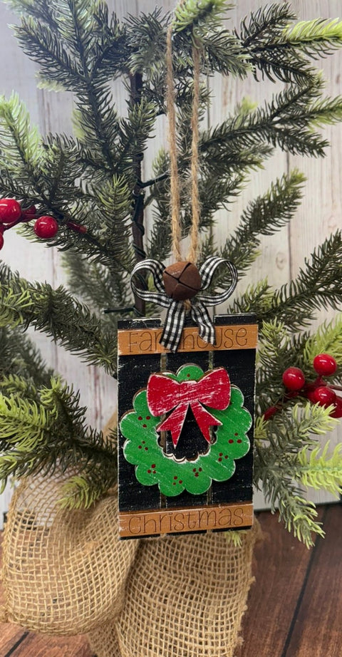 Farmhouse Christmas Pallet Ornaments Christmas Ornament