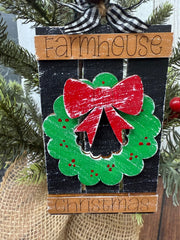 Farmhouse Christmas Pallet Ornaments    