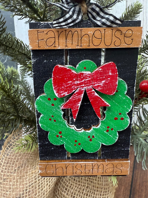 Farmhouse Christmas Pallet Ornaments Christmas Ornament