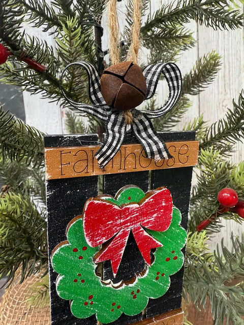 Farmhouse Christmas Pallet Ornaments    