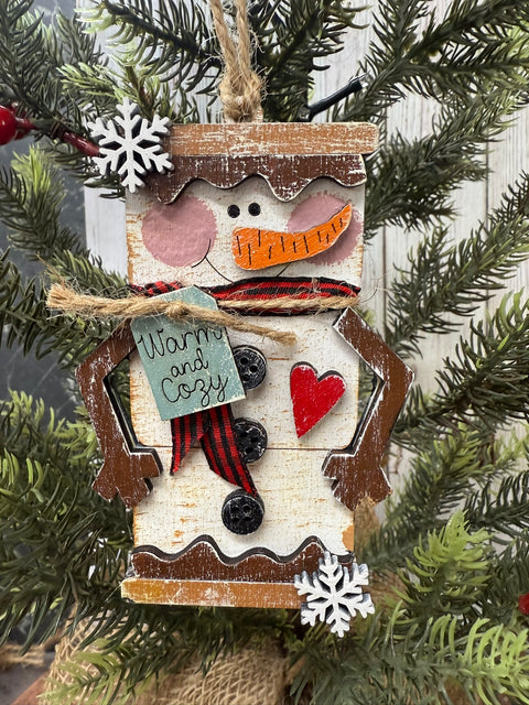 Marshmallow Snowmen Ornaments    