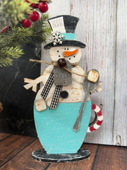 Hot Cocoa Snowman  Blue  