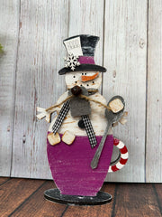 Hot Cocoa Snowman  Purple  