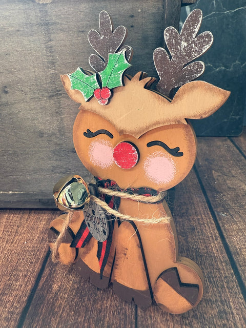 Sitting Reindeer Shelf Sitter  Small  