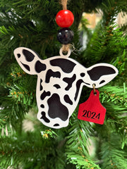 2024 Merry Christmas Cow Ornament    