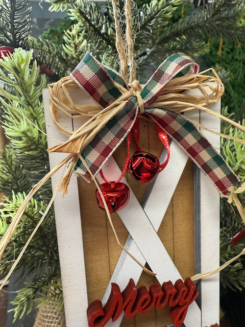 Merry Christmas Barn Door Ornament    