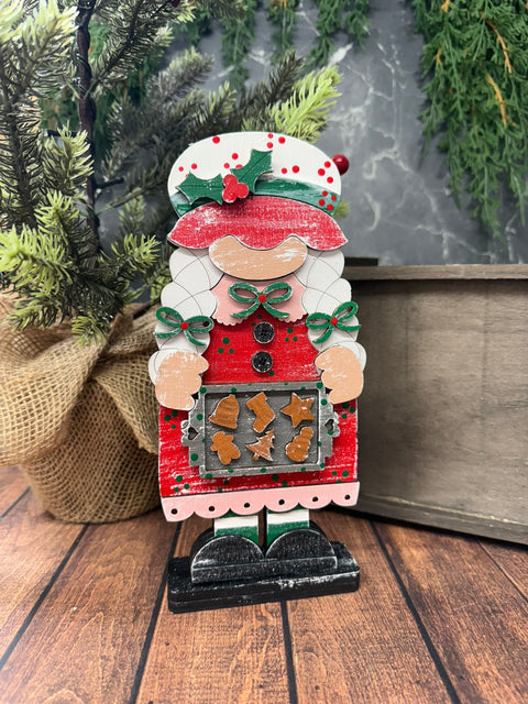 Mrs. Claus Baking Gnome Christmas Shelf Sitter   