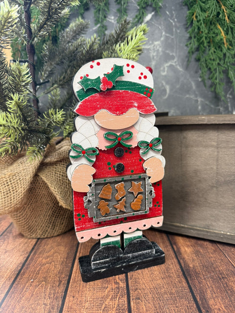 Mrs. Claus Baking Gnome Christmas Shelf Sitter   