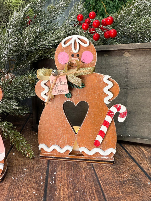 Gingerbread Boy & Girl Votive    