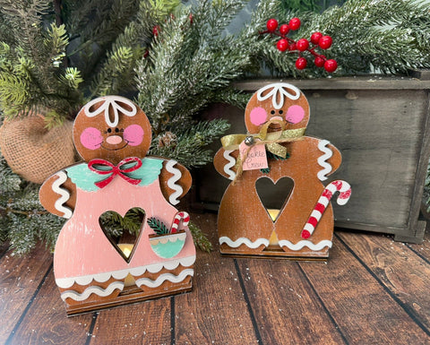 Gingerbread Boy & Girl Votive    