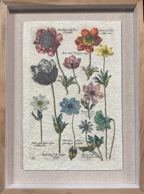 Vintage Botanical Wall Art, 18" Framed Floral Print for Home Decor, Living Room Accent, Perfect Gift for Nature Lovers Floral Wall Art Design 2