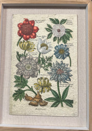 Vintage Botanical Wall Art, 18" Framed Floral Print for Home Decor, Living Room Accent, Perfect Gift for Nature Lovers Floral Wall Art Design 1