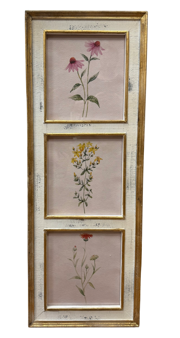 Botanical Floral Wall Art 38" Framed, Vibrant Nature Print for Home Decor, Perfect Gift for Garden Lovers Floral Wall Art Design 2
