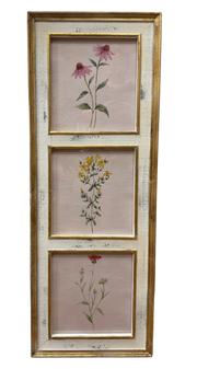 Botanical Floral Wall Art 38" Framed, Vibrant Nature Print for Home Decor, Perfect Gift for Garden Lovers Floral Wall Art Design 2